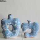 Axyaa Apple Ceramic Vase Retro Plant Pot Table Decor Aesthetic Floral Room Decoration