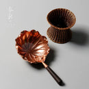 Axya Copper Tea Strainer Holder Frog Saucer Rack Creative Filter Tea Set