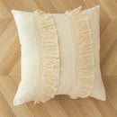 Axyaa Beige Geometric Tassel Cushion Cover 45X45 - Boho Chic Decor Pillowcase