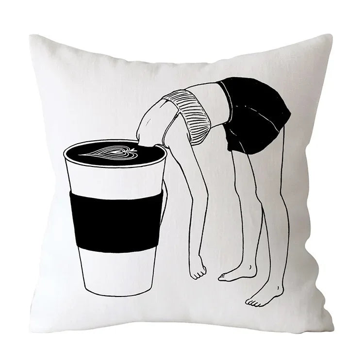 Axyaa Art Pattern Throw Pillow Case for Home Sofa Seat Room Decor