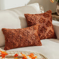 Axyaa Autumn Maple Leaf Plush Pillowcase - Three-Dimensional Embroidered Sofa Cushion Cover