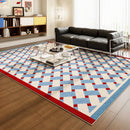 Axyaa Pink Plaid Carpet: Modern Minimalist Large Area Rug for Stylish Home Decor