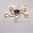 Axyaa Glass Ball LED Chandelier for Home Decor Lighting in Living Room and Bedroom