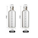 Axyaa Large Capacity Glass Water Bottle with Time Marker Cover