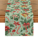 Axyaa Christmas Plant Leaves Table Runner - Festive Dining Decor