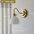 Axyaa Retro Floral Glass Wall Lamp: Modern Nordic Wall Sconce for Bedroom LED Lighting