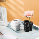 Axyaa Ceramic Vase Plant Pot Room Aesthetic Decor Artificial Flowers Arrangement