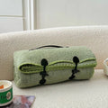 Axyaa Cloud Velvet Cartoon Pattern Blanket with Warm Belt Handle
