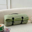 Axyaa Cloud Velvet Cartoon Pattern Blanket with Warm Belt Handle