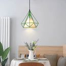 Axyaa Green Iron Metal Cage Pendant Light for Kitchen Dining Room