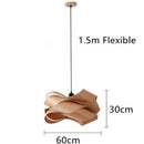Axyaa Japanese Style Wooden Pendant Light for Living Room, Bedroom, Dining Table