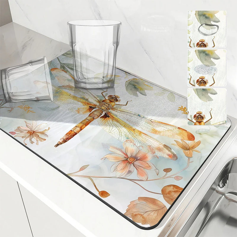 Axyaa Watercolor Drying Mat Absorbent Placemat Anti Slip Cup Table Mats