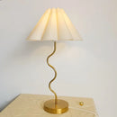 Axyaa Petal Pleated Table Lamp for Bedroom Living Room