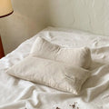 Axyaa Cotton Linen Pillow with Buckwheat Fill | Neck Support and Foldable Design