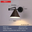 Axyaa Nordic Wood Grain Wall Lamp: Elegant Foldable Bedside Lighting