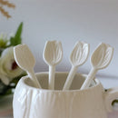Axyaa Ceramic Tulip Relief Coffee Stirring Spoon Set