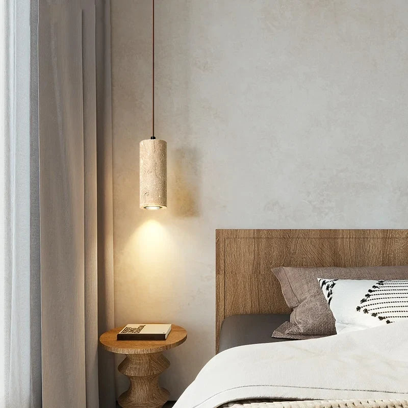 Axyaa Travertine LED Pendant Lamp for Bar, Bedroom, Living Room - Small Hanging Lights