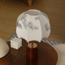 Axyaa Wooden Table Lamp with Fabric Pattern for Bedroom Décor
