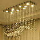 Axyaa Nordic Crystal LED Rectangle Chandelier for Modern Home, Office, and Hotel Lighting