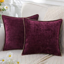 Axyaa Chenille Cushion Cover Velvet Soft Throw Pillow 50x50cm Stitched Edge