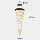 Axyaa Crystal Chandelier Stair Pendant Lamp - Modern Living Room Lighting