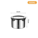 Axyaa Stainless Steel Food Sealed Can Large-capacity Storage Tank with Buckle