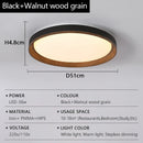 Axyaa 20" Wood Grain LED Ceiling Light with Remote Control Dimming