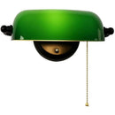 Axyaa Green Glass Bankers Wall Light with Pull Chain Switch