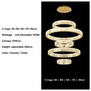 Axyaa Luxury Crystal Pendant Lights Gold/Chrome Circles Hanging Lamp
