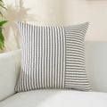 Axyaa Modern Striped Linen Pillow Covers 18x18 Square Throw Patchwork Decor