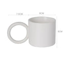 Axyaa Ceramic Round Handle Mugs White Black Splash-ink Tea Milk Water Cup