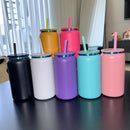 Axyaa Stainless Steel Vacuum Straw Cup - Colored Ice Coffee Thermos