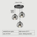 Axyaa Smoke Gray Glass Pendant Light Chandelier for Kitchen Island