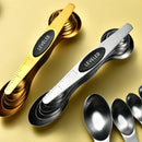 Axyaa Magnetic Stainless Steel Measuring Spoons Set of 8 Dual Sided Stackable Spoons
