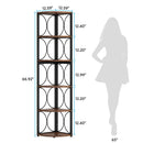 Axyaa 6 Tier Rustic Corner Bookcase Shelving Unit - 67 inch Tall Standing Rack