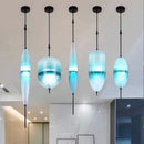 Axyaa Lake Blue Gradient Glass Pendant LED Chandelier for Home Decor