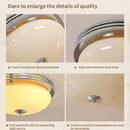 Axyaa French Retro Cream Glass Egg Tart Ceiling Light for Bauhaus Bedroom