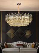 Axyaa Nordic Gold Crystal Ceiling Chandelier: Luxury LED Lighting for Home Decor