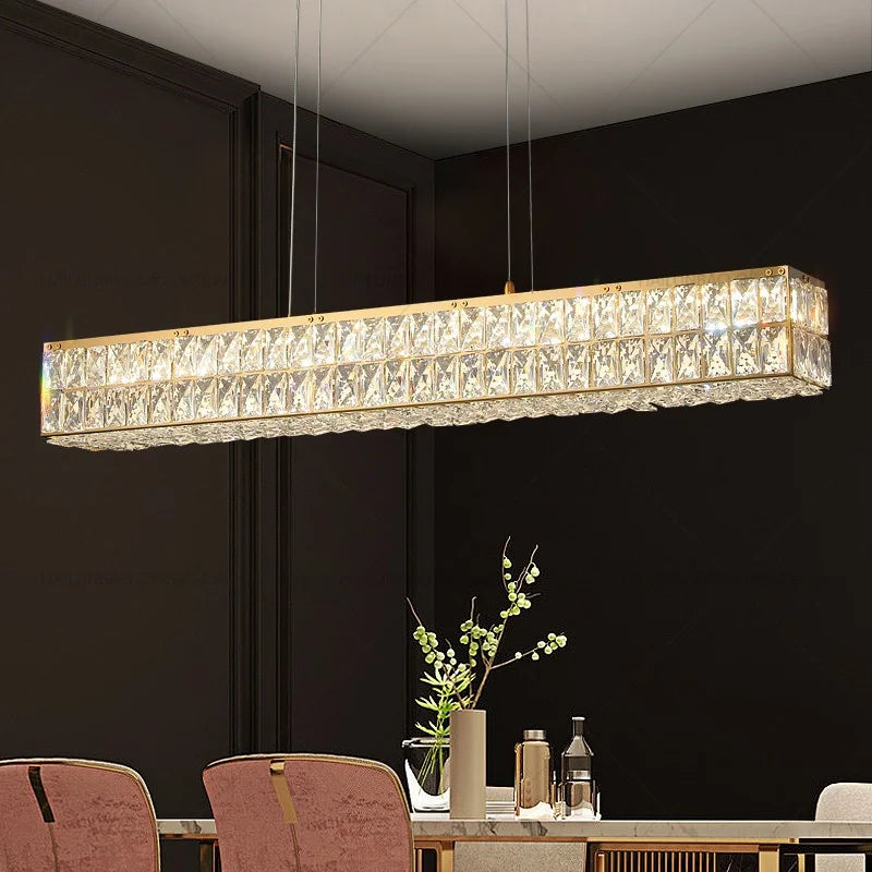 Axyaa Crystal Chandelier: Modern Luxury Lighting for Living Room, Restaurant, and Villa