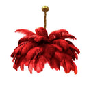 Axyaa Ostrich Feather LED Pendant Chandelier for Living Room and Bedroom