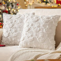 Axyaa Green Snowflake Pillow Cover 45x45cm: Holiday Decor for Winter Season