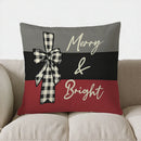 Axyaa Christmas Trees & Snowflakes Decorative Pillow Cover for Sofa, Bedroom, Car