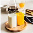 Axyaa Square Glass Cold Drink Cup - Large Capacity for Iced Coffee and Wine