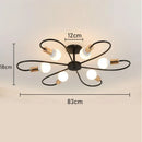 Axyaa Retro Industrial Chandelier LED Ceiling Lamp Wrought Iron Modern Fixture