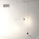 Axyaa Black Acrylic LED Pendant Chandelier | Modern Minimalist Line Design Indoor Lighting