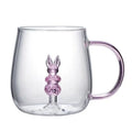 Axyaa 3D Animal Glass Mug Cup for Girls Kids Lovers Wedding Gift
