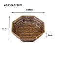 Axyaa Retro Woven Rattan Fruit Plate Handheld Storage Tray Creative Candy Packaging