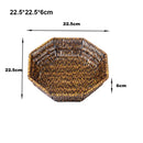 Axyaa Retro Woven Rattan Fruit Plate Handheld Storage Tray Creative Candy Packaging
