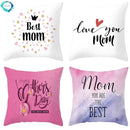 Axyaa Mother's Day Linen/Cotton Throw Pillow Cover - Home Decor Pillowcase