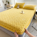 Axyaa Plush Velvet Fitted Sheet Set for Single and Couple Bedding